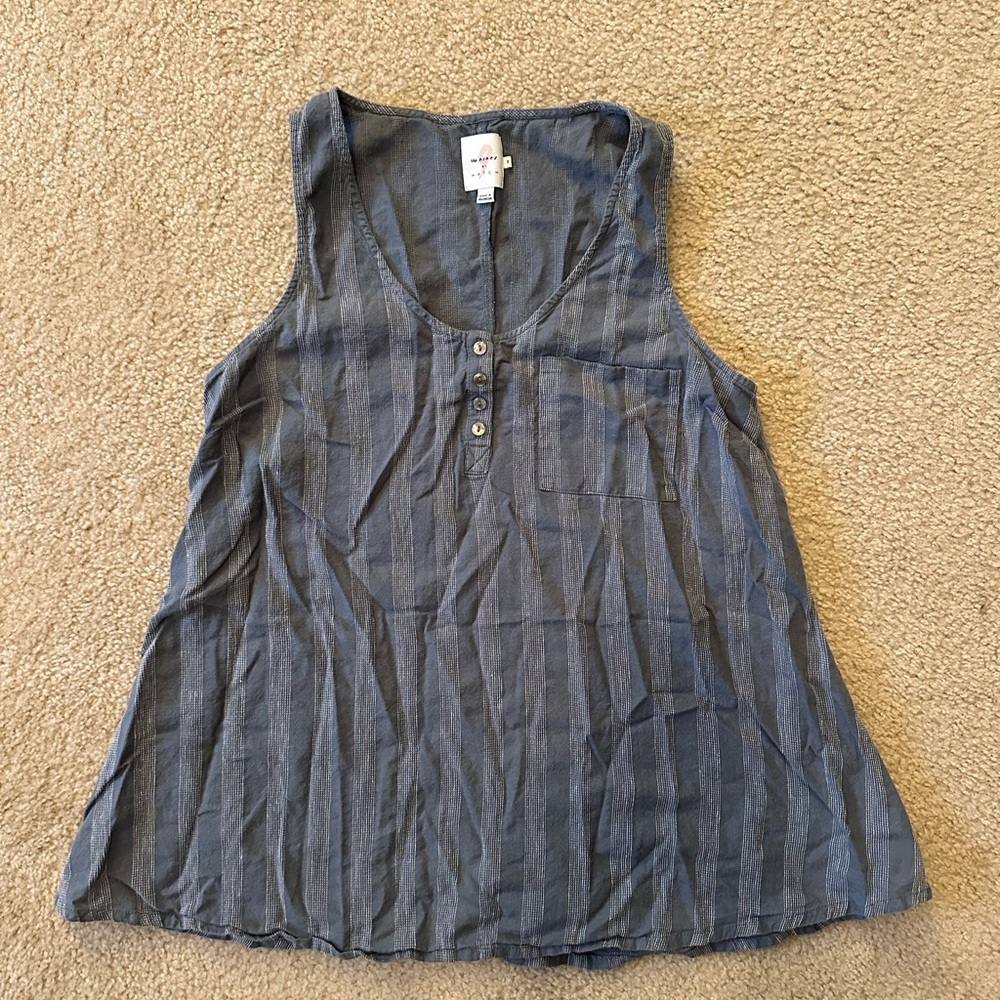 Ninesby Hatch Women's Blue Striped Tank Top Medium